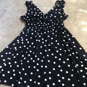 Black polka dot dress